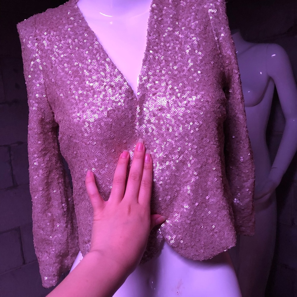 Blush Pink Sequin Blazer